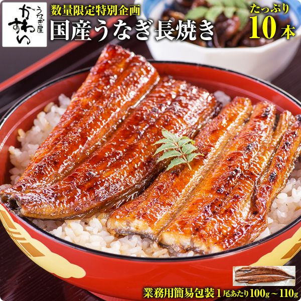 数量限定訳あり企画！]国産うなぎ蒲焼き10本セット[送料無料][山椒別売